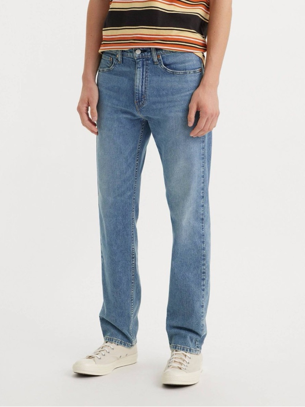 Levi's Regular Fit Straight Leg Jeans Blue Denim Logo Button Zip Men's Sz 40x30